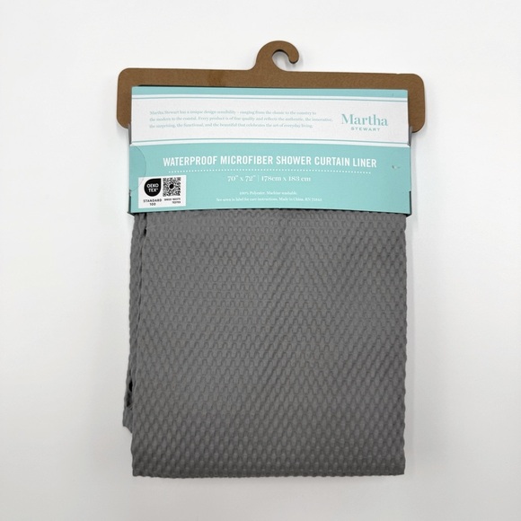 NWT Martha Stewart Textured Gray Shower Curtain Liner 70” x 72” - Picture 5 of 7